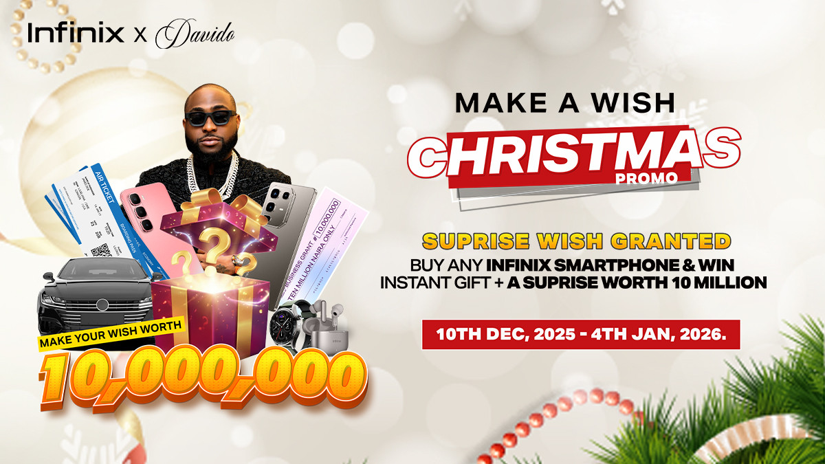 Infinix Launches Exciting Make A Wish Worth N10 Million Christmas Promo with Brand Ambassador Davido