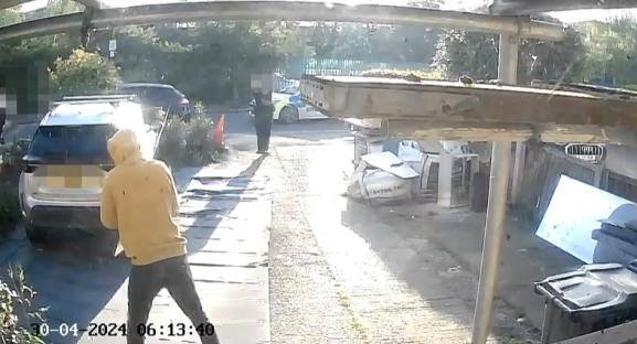 Screengrab of body camera footage showing a police arrest.