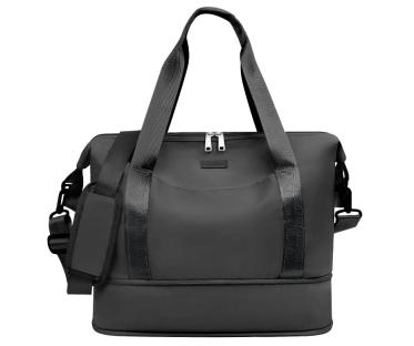 Black under-seat cabin bag.