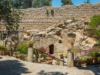 Entrance to the Garden Tomb in Jerusalem.