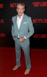 Pierce Brosnan at the premiere of Netflix's "The Out-Laws".