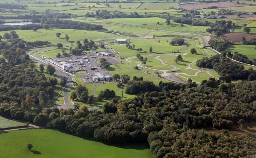 Aerial view of Oulton Park Racing Circuit.