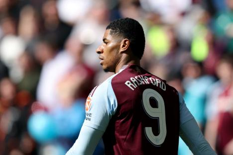 Marcus Rashford of Aston Villa during an FA Cup match.