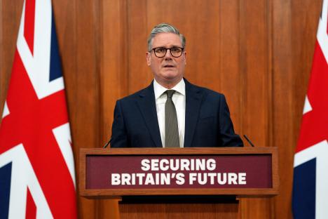 Keir Starmer leaving 10 Downing Street.