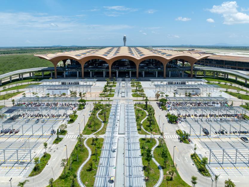 Aerial view of Phnom Penh's Techo International Airport.