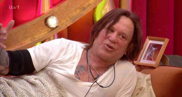 Mickey Rourke on a television show.