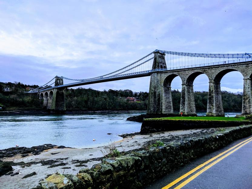 The Menai Suspension Bridge in Wales.