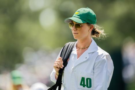 Olivia Peet, girlfriend of golfer Ludvig Aberg, at the Masters Tournament.