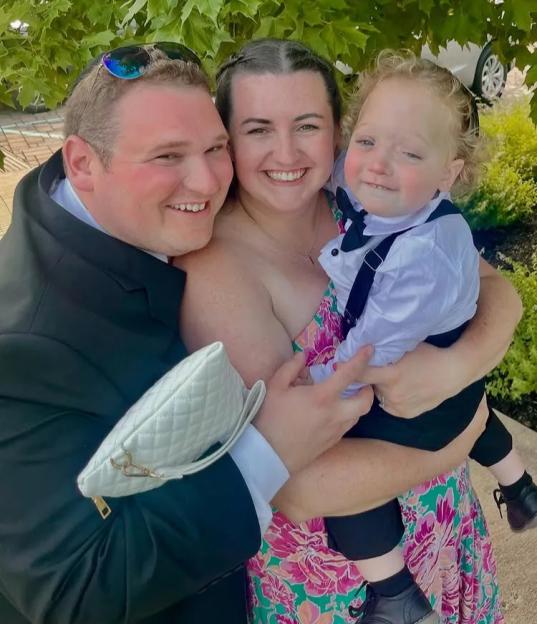 Hannah Sachs and Gabriel with their baby Liam.