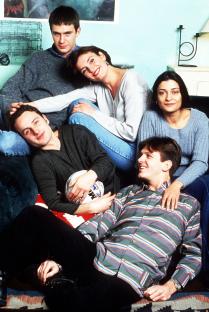 Cast photo of the BBC Two drama series *This Life*.