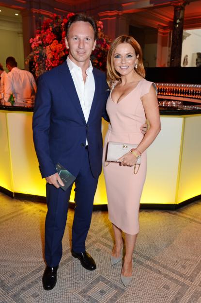 Geri Halliwell and Christian Horner at an F1 party.