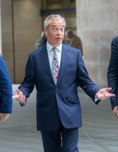 Nigel Farage arriving at the BBC.