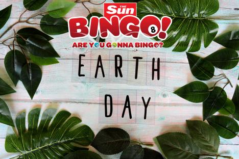 Earth Day message with Flying Eze Bingo logo and green leaves.
