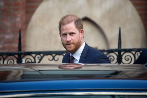 Prince Harry leaving the Royal Courts of Justice.