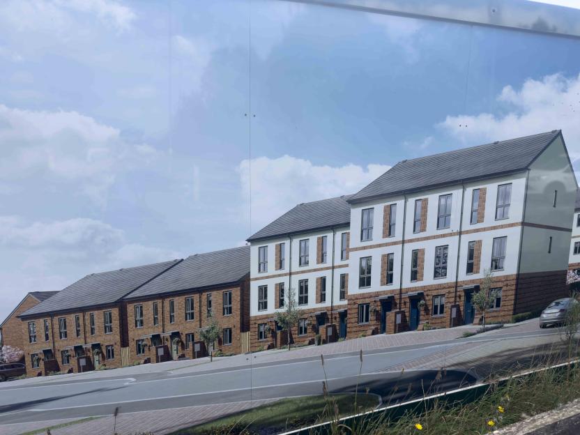 Illustration of a housing development.