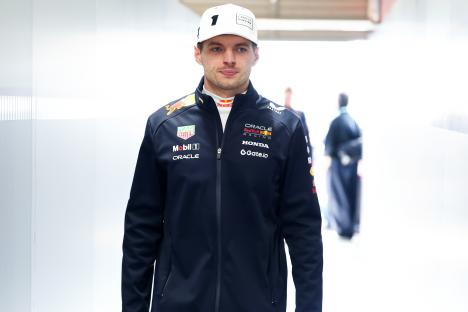 Max Verstappen in Oracle Red Bull Racing jacket.