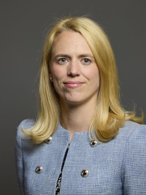 Portrait of Louise Sandher-Jones, Parliamentary Under-Secretary of State for Veterans and People.