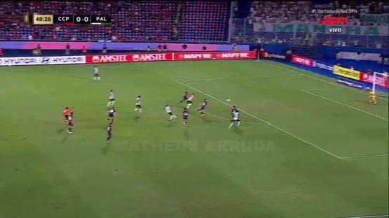 Soccer game in progress.