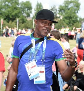 Usain Bolt's mother, Jennifer, at the RaceBolt challenge.