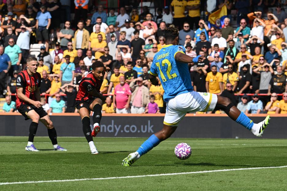 Marcus Tavernier scoring a goal for AFC Bournemouth.