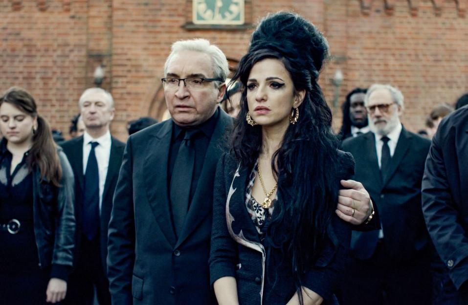 Still from *Back to Black*, showing Marisa Abela and Eddie Marsan.