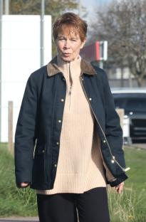 Celia Imrie at Inverness airport.