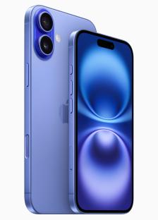 iPhone 16 in ultramarine blue.