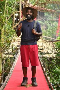 Melvin Odoom giving a thumbs up after being evicted from I'm a Celebrity...Get Me Out of Here!