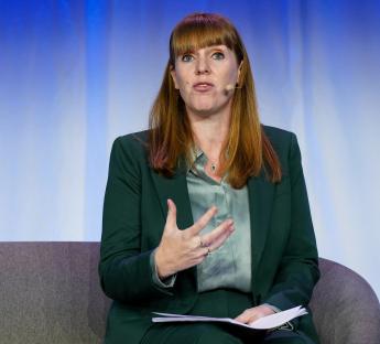Angela Rayner, Deputy Prime Minister and Secretary of State for Housing, Communities and Local Government, speaking at a conference.
