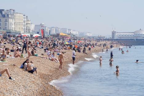 Britain basked in hottest day of the year so far — but one market town still had its Christmas lights up