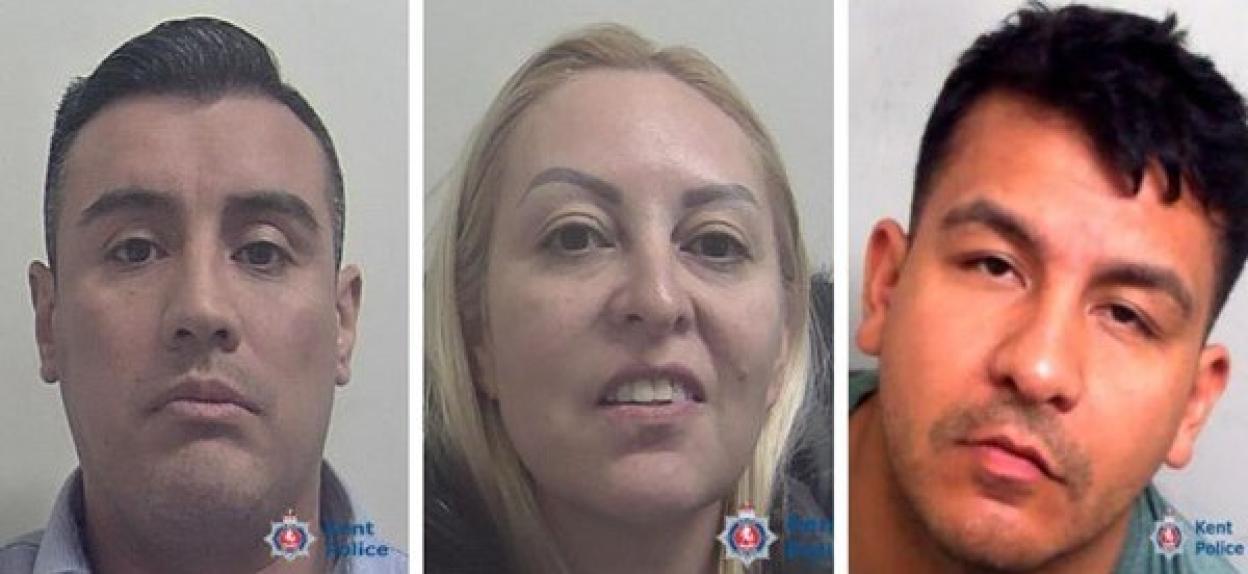 Collage of mugshots of Edgar Ardila-Ruiz, Monica Diaz, and Edward Florez-Ortiz.