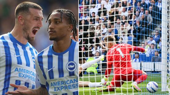 Brighton 2 Leicester 2: Foxes end dismal run of 885 minutes without scoring to earn draw after two Joao Pedro penalties