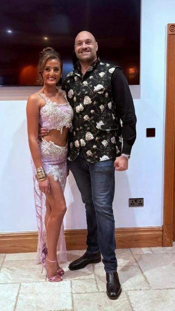 Tyson and Paris Fury with Venezuela and her new fiancé.