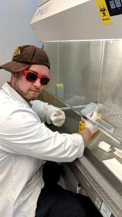 Microbiologist testing the five-second rule.