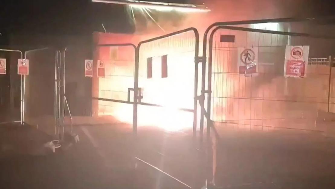 Moment ‘flares’ thrown at Epping Hotel as fresh protests kick off one day after asylum seeker guilty of assaulting teen