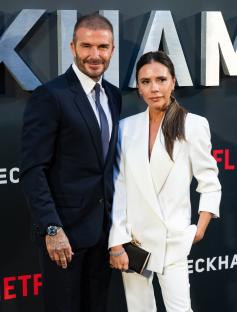 David and Victoria Beckham at the Netflix "Beckham" premiere.