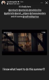 Screenshot of Sarah Michelle Gellar's Instagram post announcing a project.