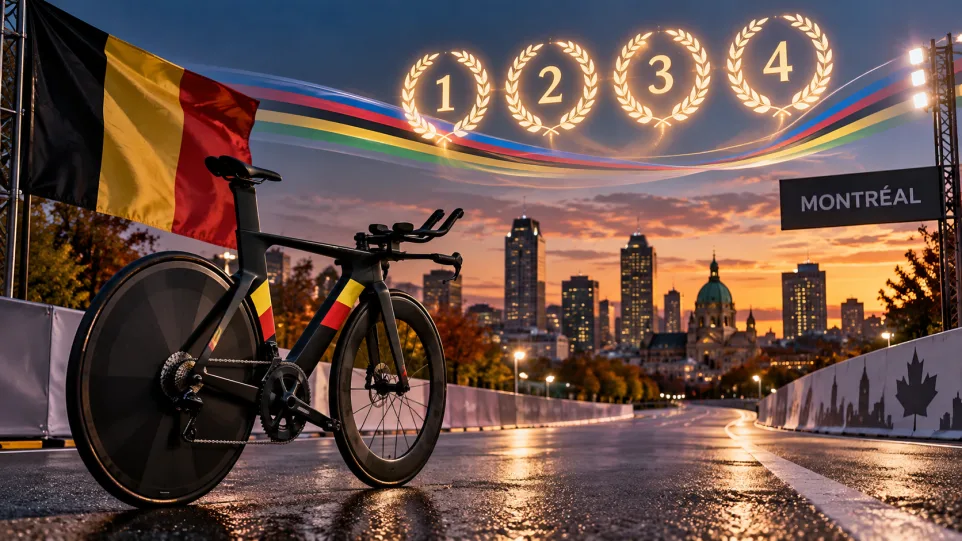 Evenepoel wins record fourth straight world time trial title