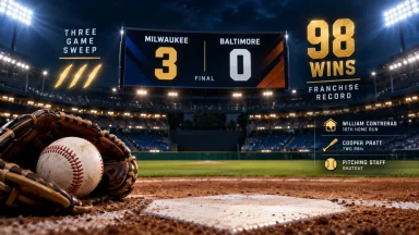 Brewers beat Orioles 3-0 to set franchise record with 98 wins