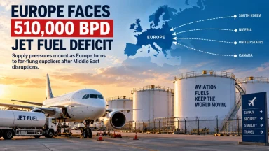 Europe Faces 510,000 bpd Jet Fuel Deficit in Fourth Quarter