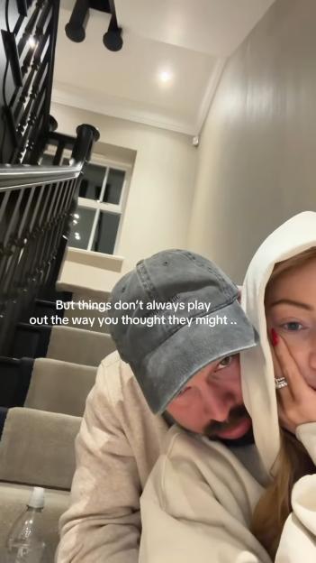 Olivia Attwood and her partner sitting on stairs with the text "But things don't always play out the way you thought they might..."