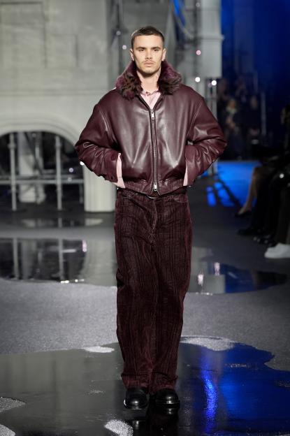 Romeo Beckham on the catwalk at the Burberry show at London Fashion Week.