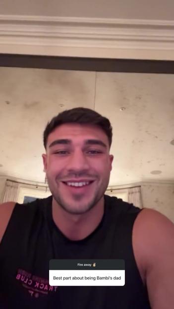 Tommy Fury happy during Q&A