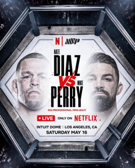 Promotional poster for a professional MMA bout between Nate Diaz and Mike Perry.