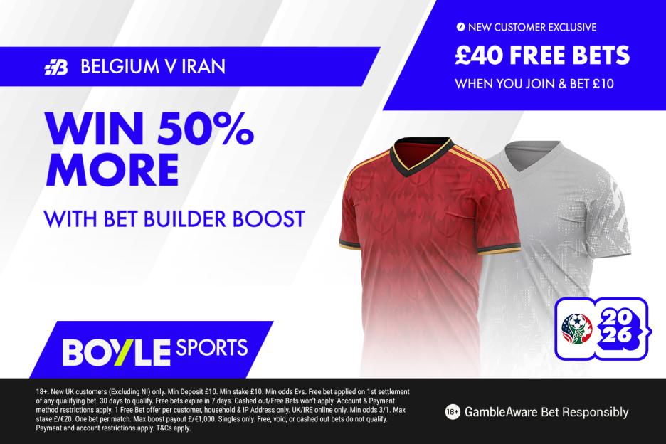 Belgium vs Iran: Place a £10 Bet and Snag £40 in Free Bets Plus a 50% Boost on Your Bet Builder with BOYLE Sports!