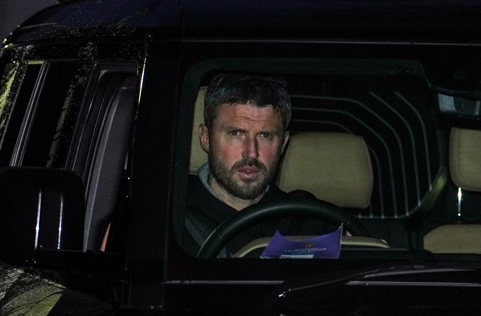 Michael Carrick in a car upon arrival at Trafford Training Centre.