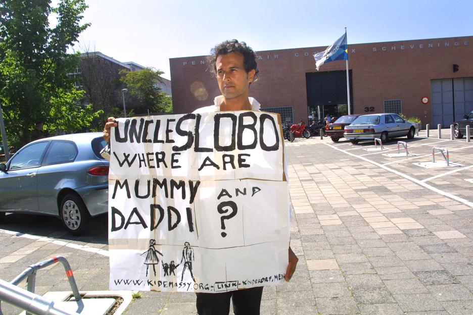 Anti-Milosevic Protester At The Hague
