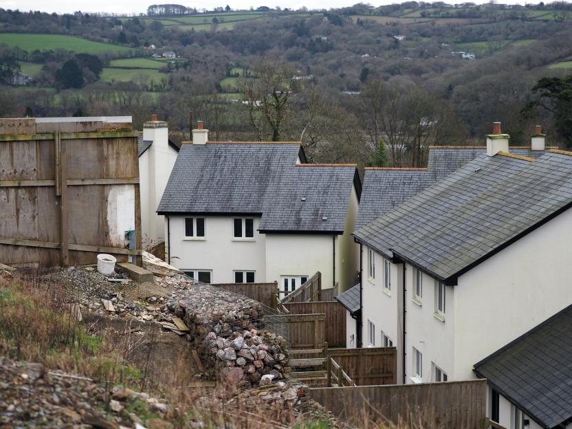 New build homes in Bridge View, Calstock, Cornwall.