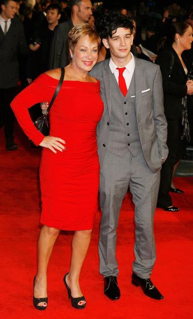 Denise Welch and son Max George arrive at the UK premiere of Michael Jackson: The Life Of An Icon.