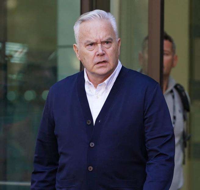 Huw Edwards leaving Westminster Magistrates' Court.